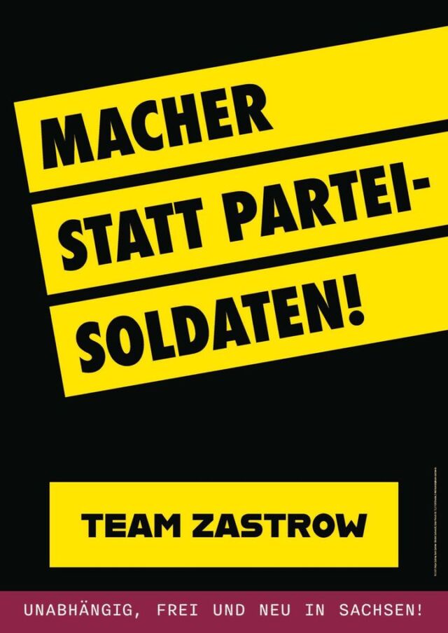 Am Sonntag wählt Sachsen einen neuen Landtag. Für eine landesweite Kandidatur kommt diese Wahl für unser junges Wählerbündnis leider zu früh, auch wenn eine neues Politikangebot in der Mitte dringend benötigt wird. Aber in einigen ausgewählten Dresdner Direktwahlkreisen werfen wir unseren Hut in den Ring, wie z.B. Holger Zastrow im Dresdner Westen und Peter Hering im Süden. Wir freuen uns über jede Erststimme!