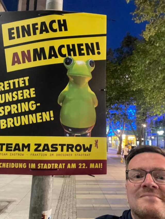 Eine weitere Nachtschicht. Damit die Brunnen in Dresden wieder sprudeln!